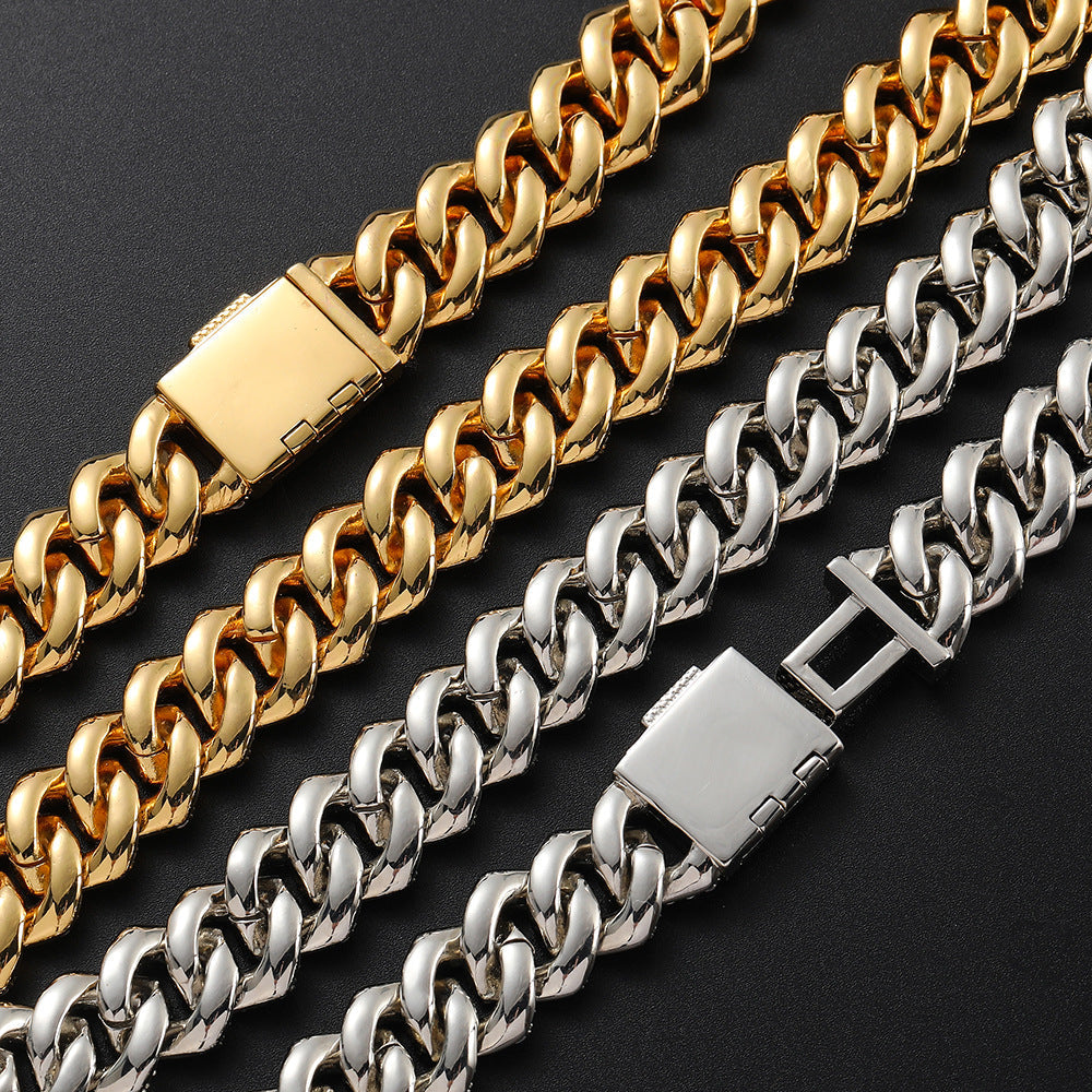 Diamond-Cut Cuban Chain Necklace in Gold or White Gold - PVD finish – Bold Hip Hop Jewelry