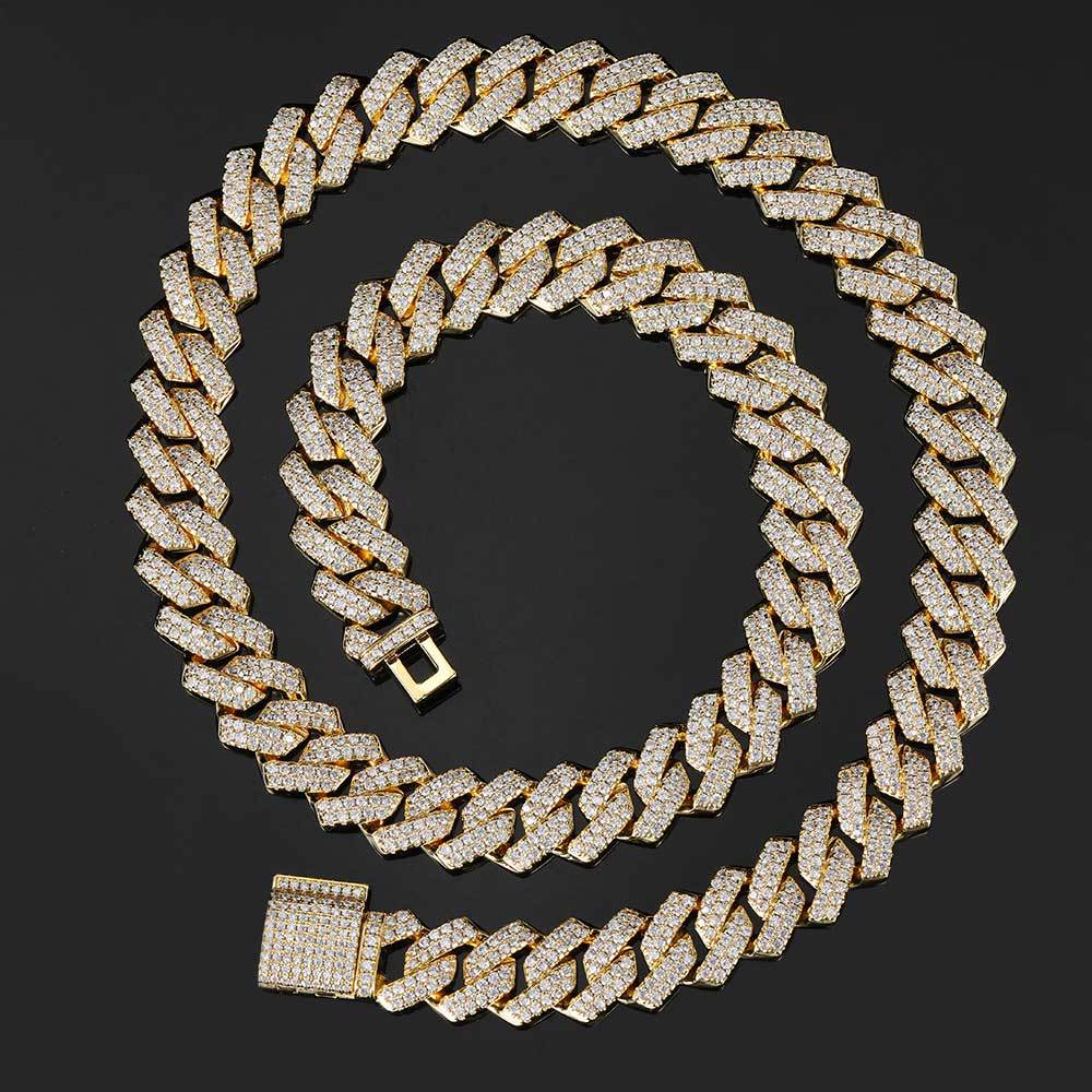 Diamond-Cut Cuban Chain Necklace in Gold or White Gold - PVD finish – Bold Hip Hop Jewelry