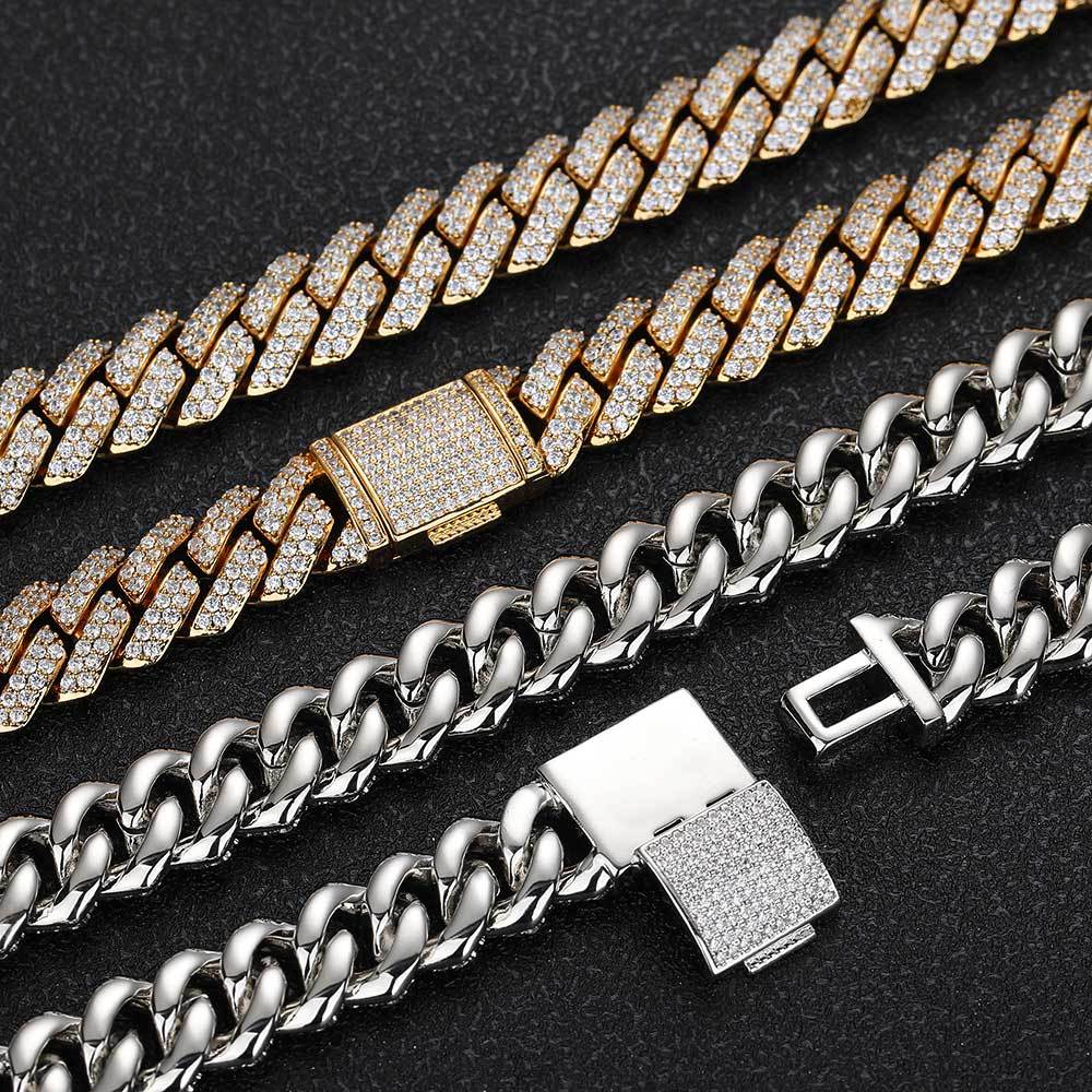 Diamond-Cut Cuban Chain Necklace in Gold or White Gold - PVD finish – Bold Hip Hop Jewelry