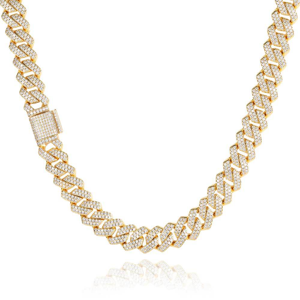 Diamond-Cut Cuban Chain Necklace in Gold or White Gold - PVD finish – Bold Hip Hop Jewelry