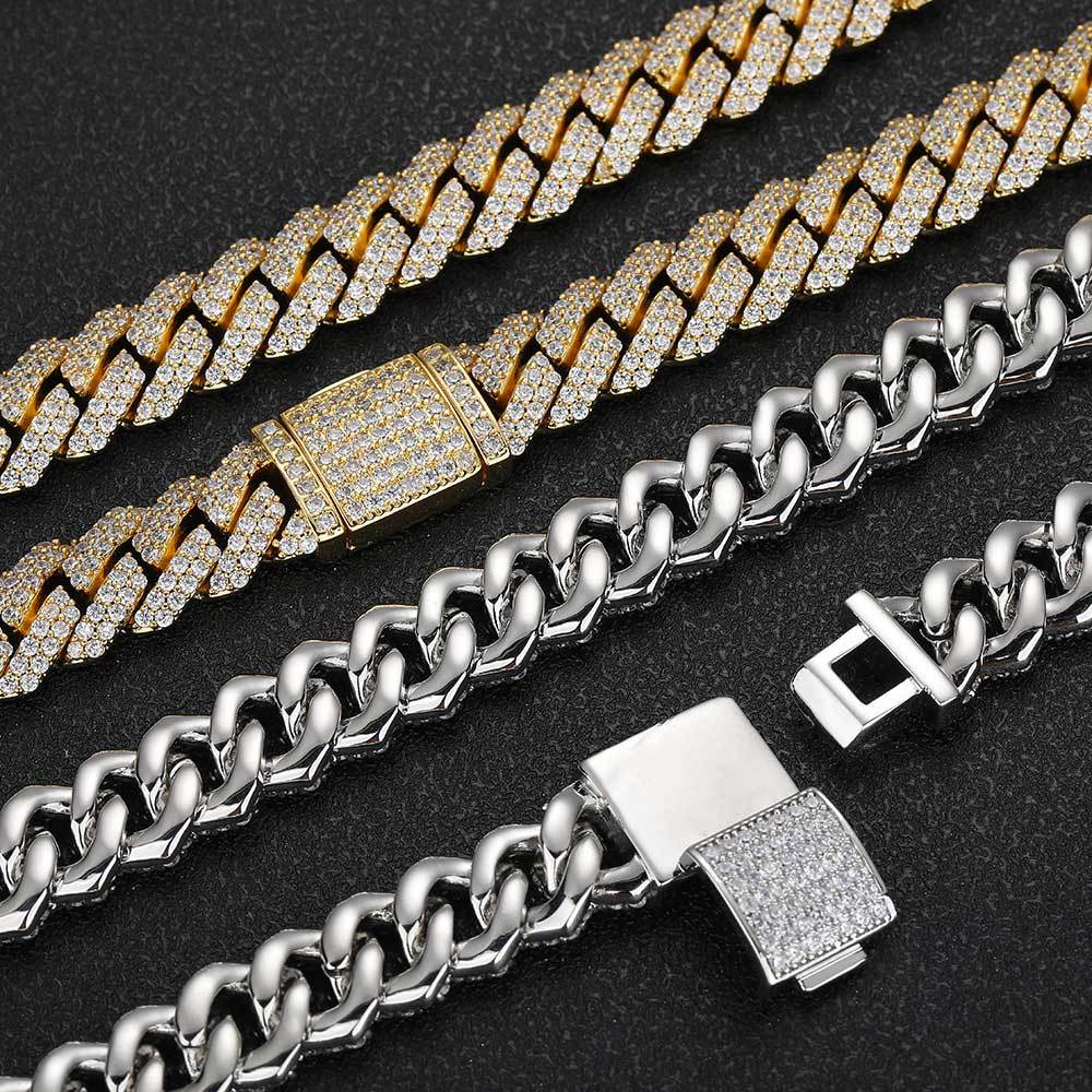 Diamond-Cut Cuban Chain Necklace in Gold or White Gold - PVD finish – Bold Hip Hop Jewelry